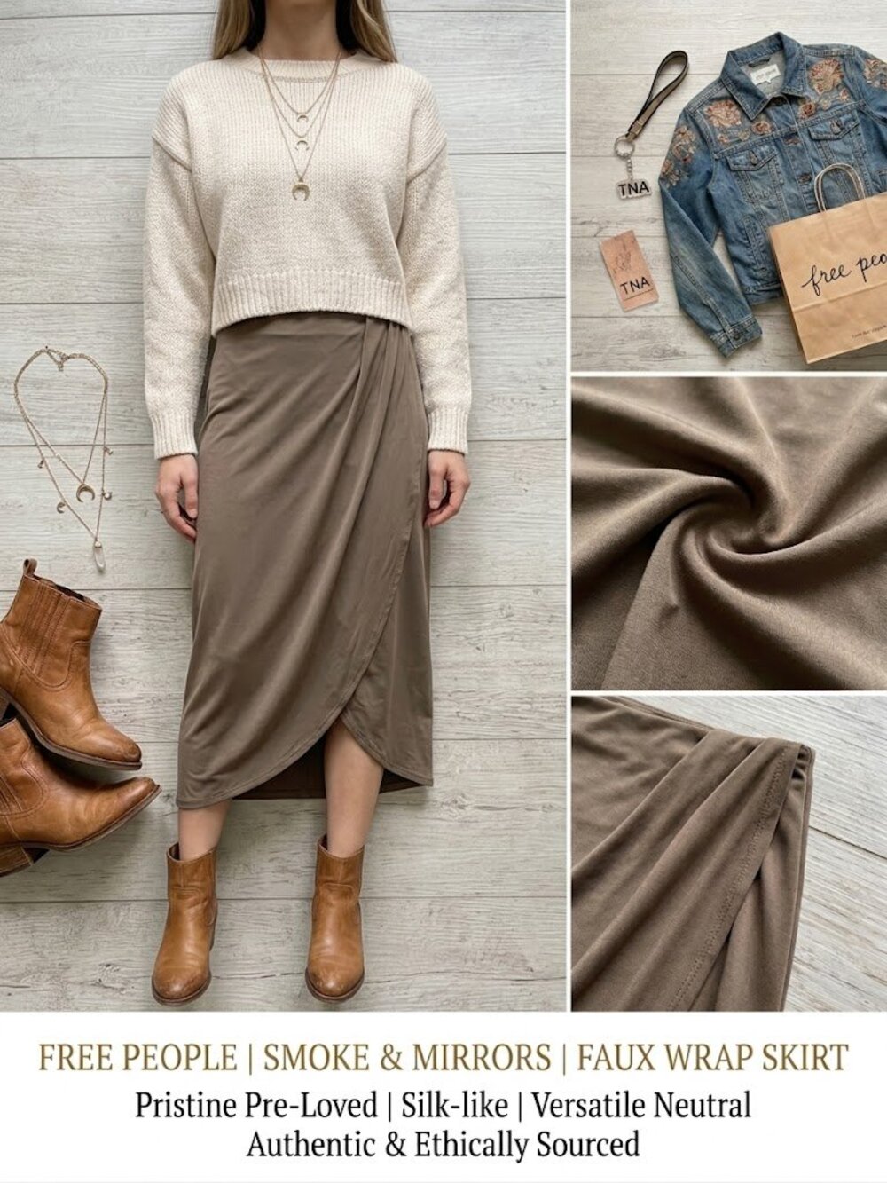 Free People Smoke & Mirrors Faux-Wrap Magic! Size Large